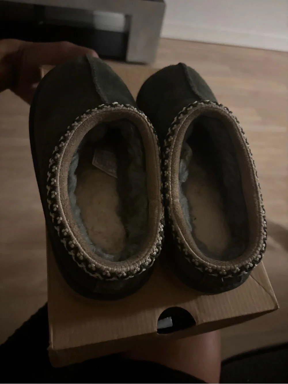 UGG Kids Black Slip-On Moccasin Slippers
